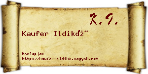 Kaufer Ildikó névjegykártya